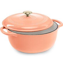 Best Choice Products 6 Quart gemailleerde gietijzeren ronde braadpan familiestijl zwaar voorgekruid kookgerei voor thuis keuken eetkamer ovenklu