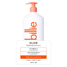 Billie Glow claircissant la lotion du corps des femmes Citrus Woods Scent avec vitamine C 18 fl oz