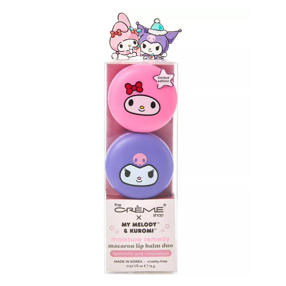 The Crme Shop The Cr?Me Shop X My Melody Moisturizing Macaron Lip Balm Duo Korean Lip Balm With Hyaluronic Acid And Murumuru Butter Stocking Stuffers (Pack O
