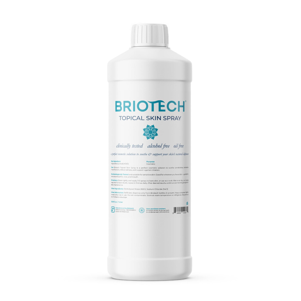 Briotech Topical Skin Spray Hypochlorous Acid For Body & Face Eyelid Cleanser Hocl Facial Mist Support Against Irritation Calm Redness Soot