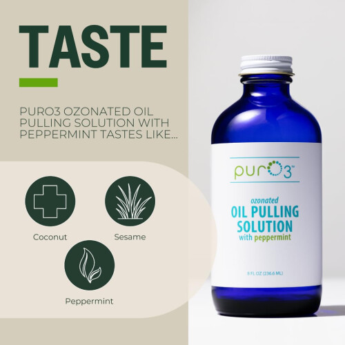 PurO3 Ozonated Oil Pulling Solution - Organic  Ozonated Coconut Oil Pulling for Teeth and Gums - Ozone Infused Oil Pulling Solution - Non-Toxic T 2