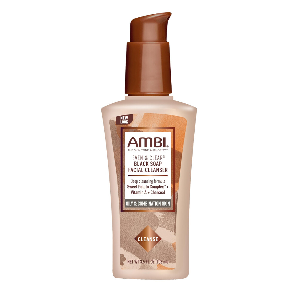 Photos - Facial / Body Cleansing Product OZ Racing Ambi Even & Clear Purifying Charcoal Black Soap Facial Cleanser With Nutrient Rich Sweet Potato Complex | Helps Even Skin To 