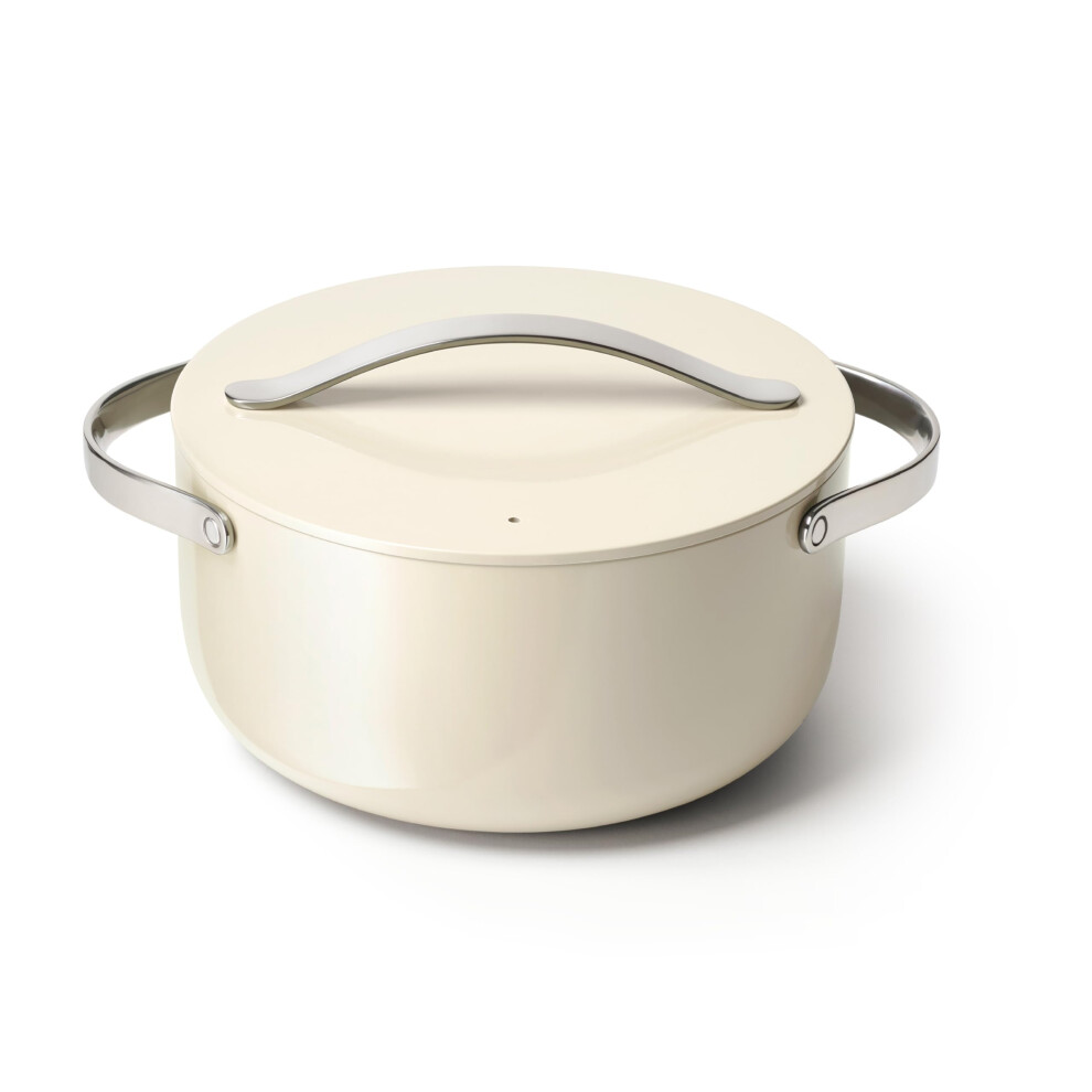 Caraway Dutch Oven Pot with Lid (6.5 qt 10.5"""") - Non-Stick Ceramic Coating - Free From Forever Chemicals - Oven Safe & Stovetop Agnostic - Crea