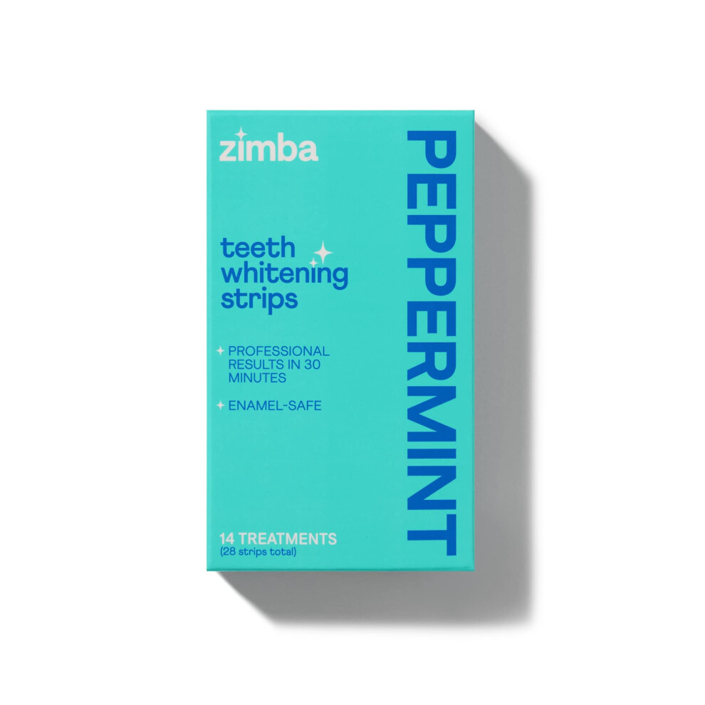Zimba Peppermint Flavored Teeth Whitening Strips Vegan, Enamel Safe Hydrogen Peroxide Teeth Whitener For Coffee, Wine, Tobacco, And Other Stains 14