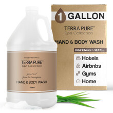 Terra Pure Gel de Ducha/Suave de Manos | Un Galón | Para Recargar Dispensadores de Jabón (Set de 1)