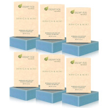 Aspen Kay Naturals handgemachte Arnika- und Minzseife. Vegan kalt verarbeitet Olivenl, Sheabutter, Kokosnussl, therische le, Palml. Alle Hautt
