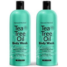 Natural Riches Teebauml-Krperwaschmittel, 2 x 16 fl oz Beruhigendes, beruhigendes und feuchtigkeitsspendendes Krperwaschmittel fr normale Misch
