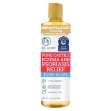 Dr. Jacobs Naturals, Reine Kastilienseife Ekzem und Psoriasis Linderndes Duschgel, Duftstoffrei, 16 oz (473 ml)