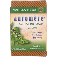 Auromere Ayurvedic Bar Soap Vanilla Neem - Eco Friendly Handmade Vegan Cruelty Free Natural Non GMO (2.75 oz) 1 pack