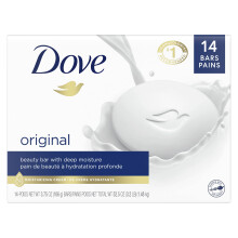 Dove Beauty Bar Gentle Skin Cleanser Moisturizing for Gentle Soft Skin Care Original Made With 1/4 Moisturizing Cream 3.75 oz  14 Bars