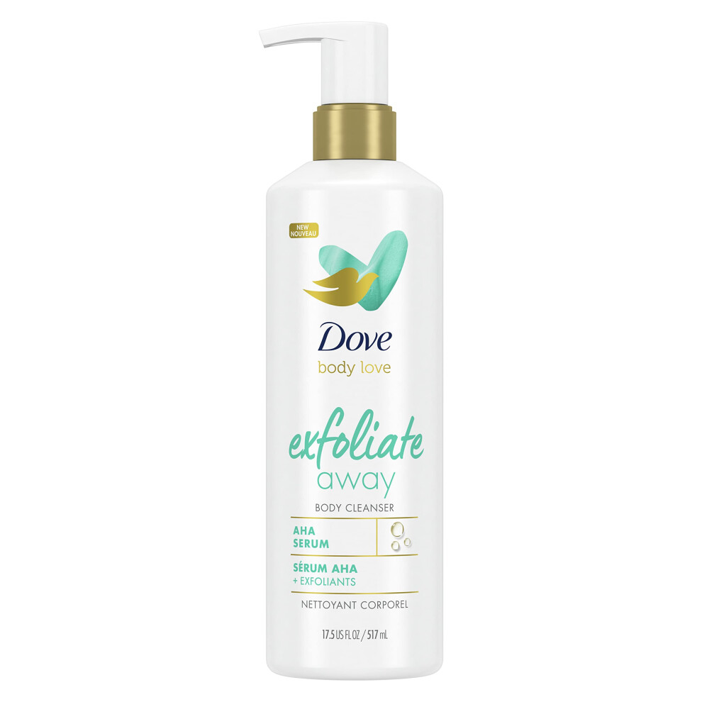 Dove Body Love Body Cleanser For Rough Skin Exfoliate Away Body Wash with AHA Serum and Exfoliating Minerals for Soft Skin 17.5 fl oz