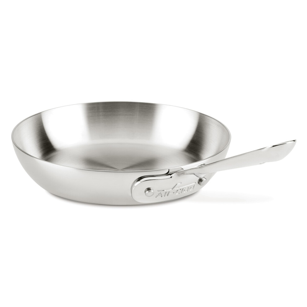 All-Clad D3 3-Ply Stainless Steel Fry Pan 7.5 Inch Induction Oven Broiler Safe 600F Pots and Pans Cookware Silver