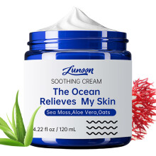 CLY AMS Natural Soothing Cream for Sensitive Skin Repair Dry & Redness Moisturizer for Face and Body - Sea Moss Colloidal Oats - Moisturizing Ec