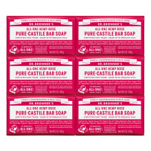 Dr. Bronner's - Pure-Castile Bar Soap - Rose Gemaakt met biologische olin voor gezicht, lichaam en haar Zacht en hydraterend Glad schuim Biologi