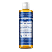 Dr. Bronner's - Pure-Castile Liquid Soap (Peppermint  8 Ounce) - Made with Organic Oils  18-in-1 Uses: Face  Body  Hair  Laundry  Pets and Dishes
