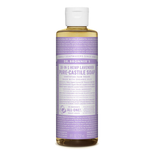 Dr Bronner's Dr. Bronner's - Υγρό Σαπούνι Pure-Castile (Λεβάντα, 8 oz) - Με βιολογικά έλαια, 18 σε 1 χρήσεις