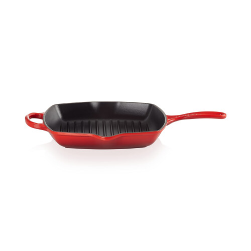 Le Creuset Le Creuset Εμαγιέ Σίδερο Υπογραφή Τετράγωνο Τηγάνι Grill, 10.25", Κερασί 1