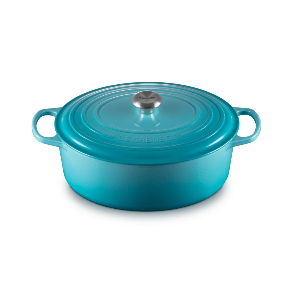 Le Creuset Enameled Cast Iron Signature Oval Dutch Oven  8 qt.  Caribbean