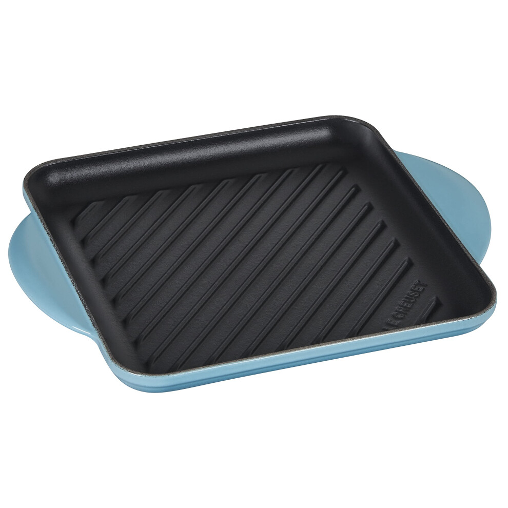 Le Creuset Enamaled Cast Iron Square Grill  9.5""""  Caribbean