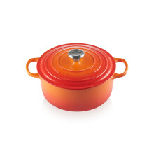 Le Creuset Signature Dutch Oven, rund, emailliert, Gusseisen, mit Deckel, 5,5 Quart Flamme