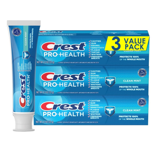 Crest Pro-Health Clean Mint Dentifricio (4,3 once) Triple Pack