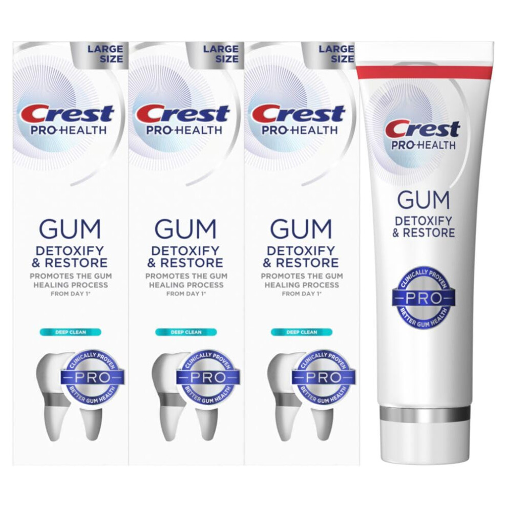 Crest Pro-Health Gum Detoxify And Restore Deep Clean Toothpaste 4.6 Ounce (Pack Of 3) Toothpaste Anticavity Antibacterial Flouride Toot