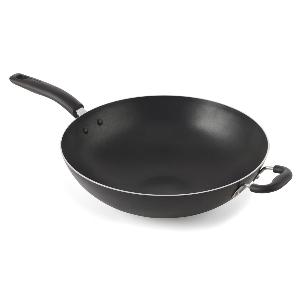 Tefal T-fal Specialty Nonstick Woks & Stir-Fry Pan 14 Inch Oven Broiler Safe 350F Cookware Pots and Pans Dishwasher Safe Black