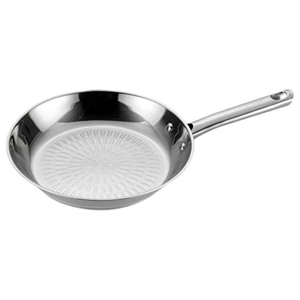 T-fal Performa Stainless Steel Fry Pan 12 Inch Induction Oven Broiler Safe 500F Cookware Pots and Pans Dishwasher Safe Silver