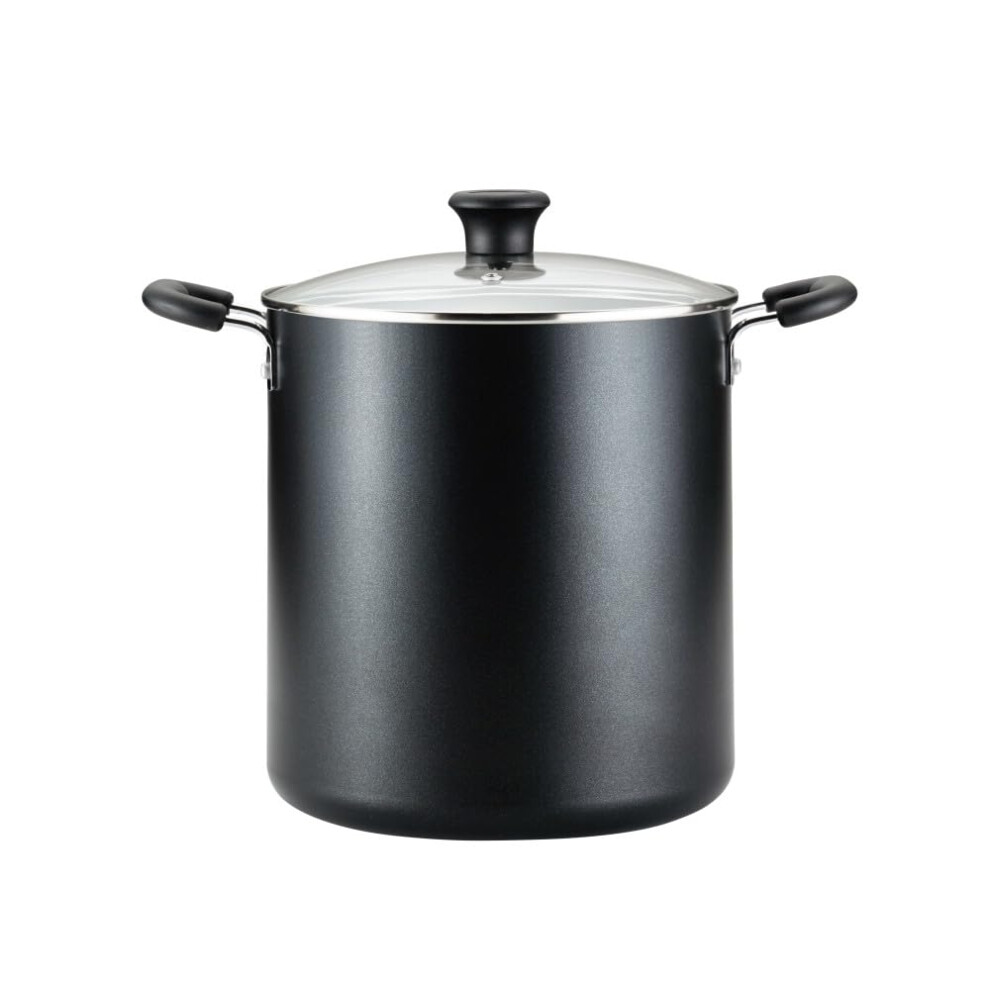Tefal T-Fal Initiatives Nonstick Stockpot 8 Quart Oven Safe 350F Cookware Pots And Pans Dishwasher Safe Black