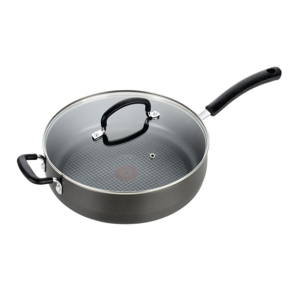 T-fal Ultimate Hard Anodized Non Stick Jumbo Cooker With Lid & Helper Handle 5 Quart Oven Broiler Safe 400F Lid Safe 350F Cookware Deep Fryin