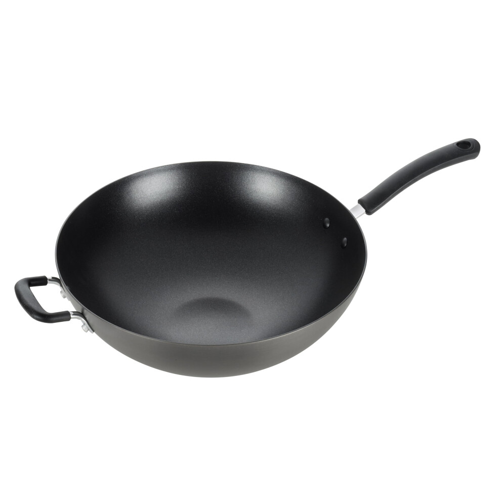 Tefal T-Fal Ultimate Hard Anodized Nonstick Wok 14 Inch Oven Broiler Safe 350F Non Stick Stir-Fry Pan Cookware Pots And Pans Kitchen Versatile De