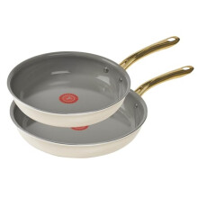 T-Fal Preserve Ceramic Nonstick Frying Pan 2-Pc Set 8.5"""" & 11"""" Made without PFOA and PTFE Oven Broiler Safe up to 350F Cookware InoCeram Gl