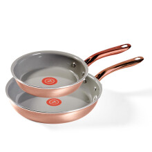 Juego de 2 sartenes antiadherentes de cerαmica T-fal Preserve de 8,5"" y 11"". Fabricadas sin PFOA ni PTFE. Aptas para horno y asador hasta 350 F.