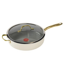T-fal Preserve Ceramic Nonstick Saute Pan with Lid 5.5 Qt Made without PFOA and PTFE Oven and Broiler Safe up to 350F Cookware Frying Pan Sta