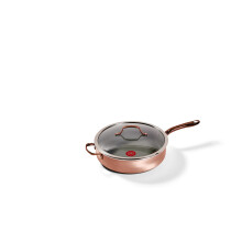 Partita de saludo antiadherente de cermica T-Fal con tapa 5.5 Qt hecha sin PFOA y horno PTFE y asador seguro de hasta 350f Freing Freing Pan Stay-Co