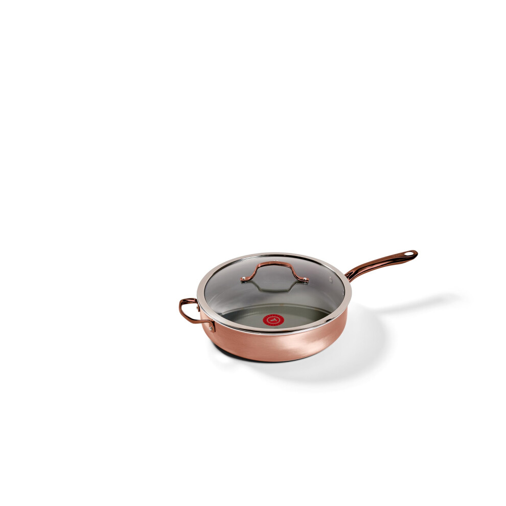 T-Fal Preserve Ceramic Nonstick Saute Pan with Lid 5.5 Qt  Made without PFOA and PTFE  Oven and Broiler Safe up to 350F Cookware  Frying Pan  Sta