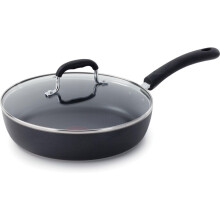 T-fal Experience Non Stick Fry Pan w/Lid 10 Inch Induction Oven Broiler Safe 400F Compatible with All Cooktops Cookware Deep Frying Pan Coo