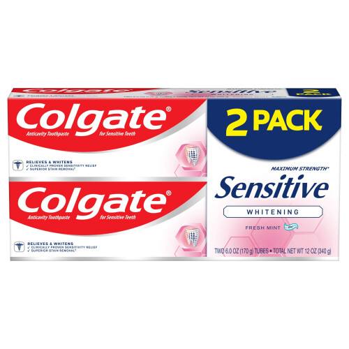 Colgate Colgate Sensitive Whitening Zahnpasta Maximum Stärke Frische Minze, 170 g (2er Pack)