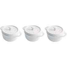 STAUB Keramiek Braadpan 3-delig Mini Rond Cocotte Wit