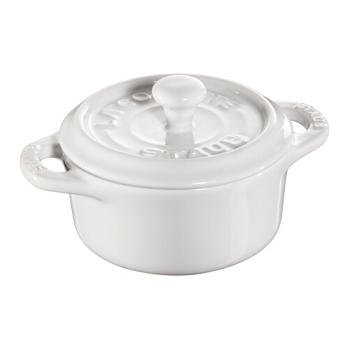 Staub Ceramics Dutch Oven 3-Pice Mini Round Cocotte White 1