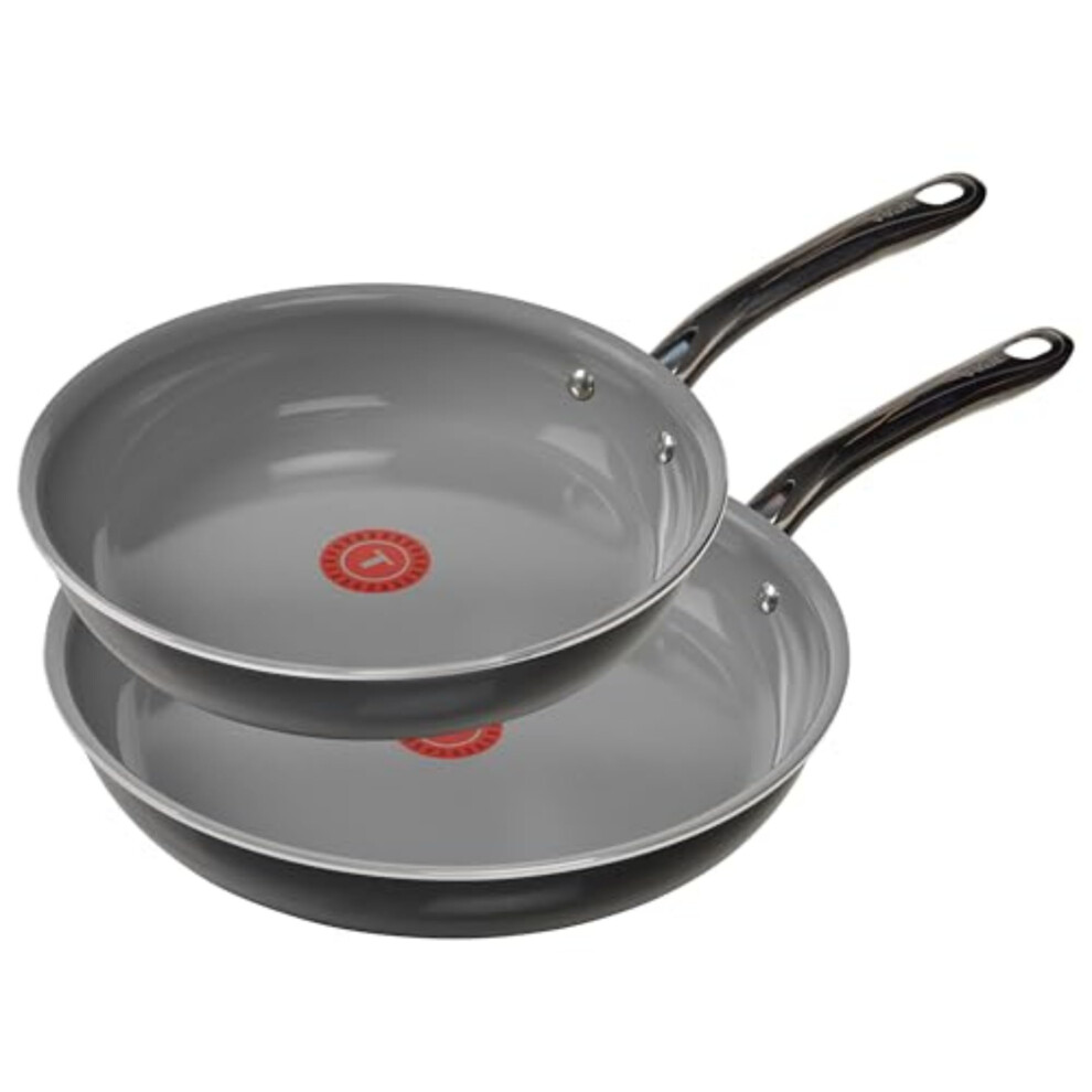 T-fal Preserve Ceramic Nonstick Frying Pan 2-Pc Set  8.5"""" & 11""""  Made without PFOA and PTFE  Oven Broiler Safe up to 350F Cookware  InoCeram Gl-image-OPC-PHTGRPQ-NEW