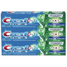 Crest Premium Plus Scope Outlast Demourpaste de longue date de la menthe durable 5,2 oz (paquet de 3)