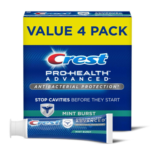 Crest Crest Pro-Health Advanced Dentifrice Antibactérien, Pack de 4 Tubes de 5 Oz