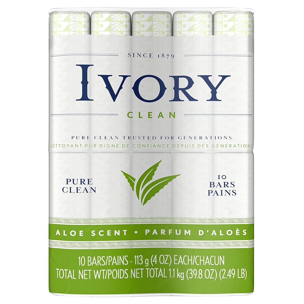 Ivory Aloe 10-Count: Bath Size Bars 4 Oz Packaging May Vary