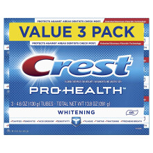Pasta de dente em gel branqueador Crest Pro-Health 4,6 onas, 3 contagens triplas