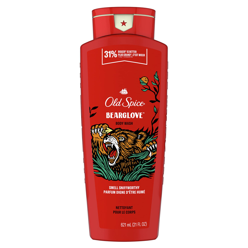 Old Spice Body Wash for Men  Wild Collection Bear Glove Scent  21 Fl Oz (Pack Of 4)-image-OPC-PHTGS7P-NEW