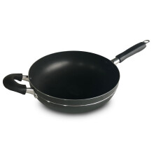 Bene Casa Wok Stir-Fry Pan 12-inch Aluminum non-stick wok Stay Cool Double Handle Pan dishwasher safe Oven Safe Pan.