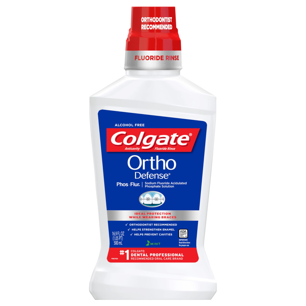 Colgate Ortho Defense Phos Flur Anti Cavity Fluoride Rinse Mint 16.9 Ounce
