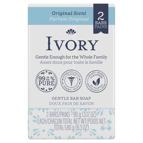 Ivory Gentle Bar Soap Original Scent 3.17 Oz.  2 Count