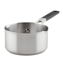 KitchenAid Saucepan with Pour Spouts 1 Quart Brushed Stainless Steel 71018